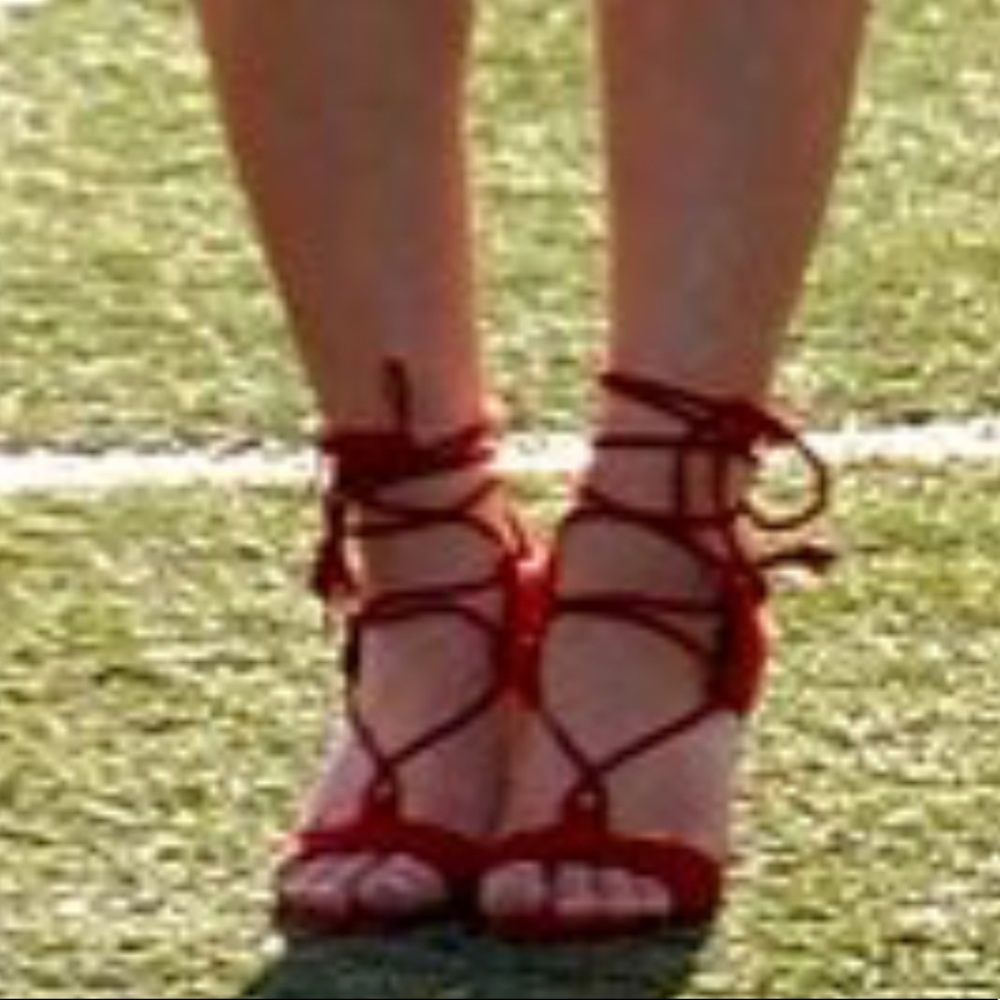 Steve Madden wrap heels in red